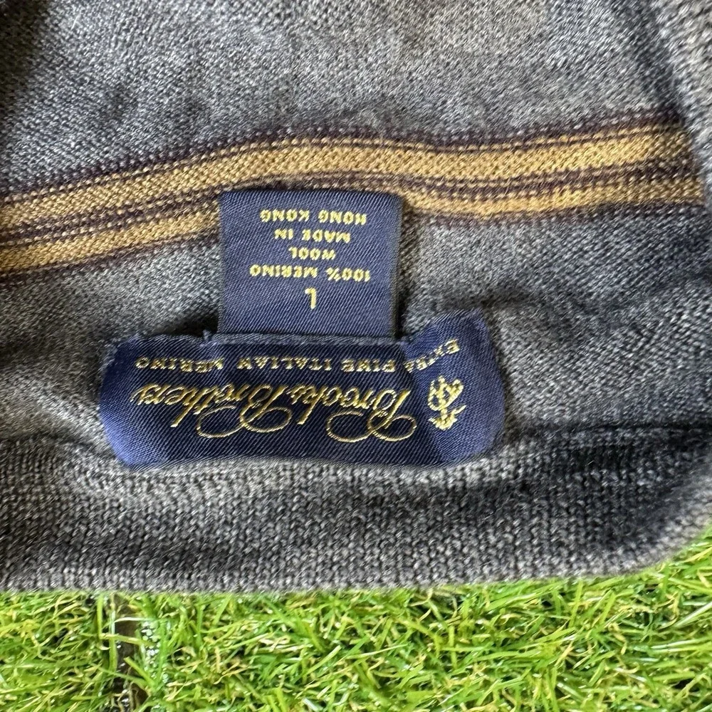 Vintage Brooks Brothers Sweater Mens Large Striped Extra Fine Merino Wool Preppy